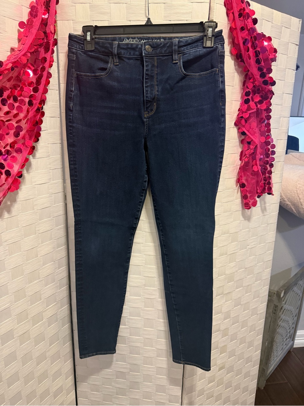American Eagle Outfitters Dark Indigo High-Rise Skinny Jeans